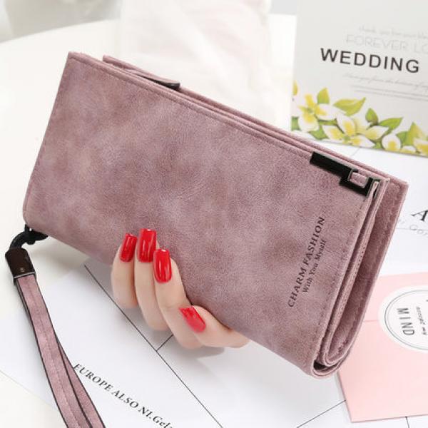 Women's Long Handbag with Zip Fastener
